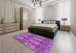 Patterned Purple Rug in a Bedroom, pat2237pur