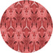 Square Patterned Red Rug, pat2237rd