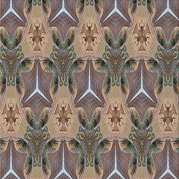 Square Patterned Light French Beige Brown Novelty Rug, pat2237