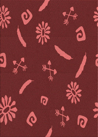 Machine Washable Transitional Crimson Red Rug, wshpat2238rd