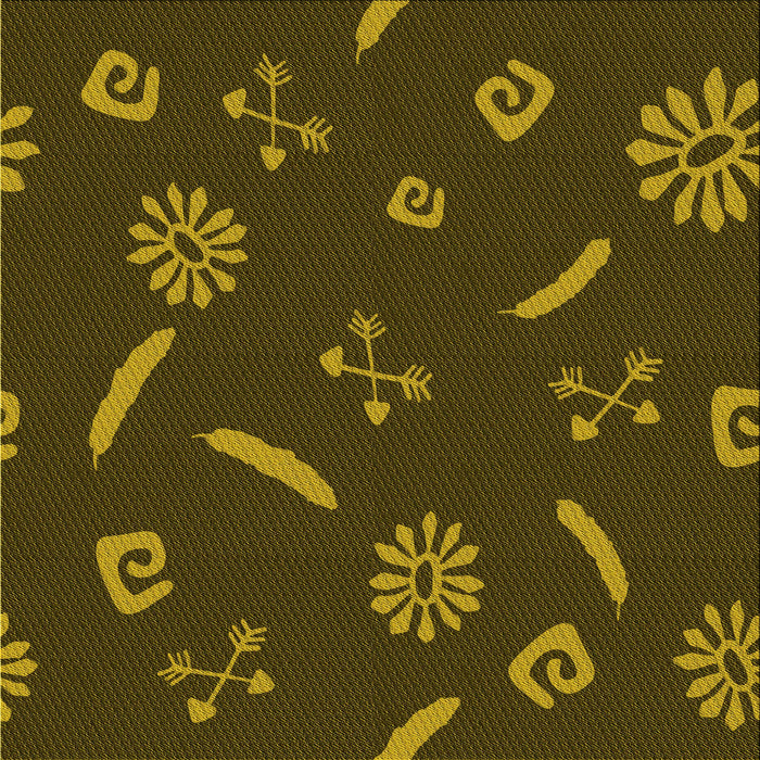 Round Machine Washable Transitional Dark Yellow Green Rug, wshpat2238yw