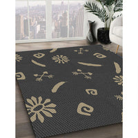 Patterned Mid Gray Novelty Rug, pat2238