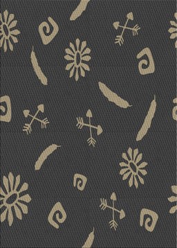 Patterned Mid Gray Novelty Rug, pat2238
