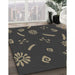 Patterned Mid Gray Novelty Rug in Family Room, pat2238