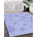 Patterned Sky Blue Rug in Family Room, pat2239blu