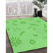 Patterned Emerald Green Rug in Family Room, pat2239grn