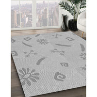Patterned Platinum Silver Gray Rug, pat2239gry