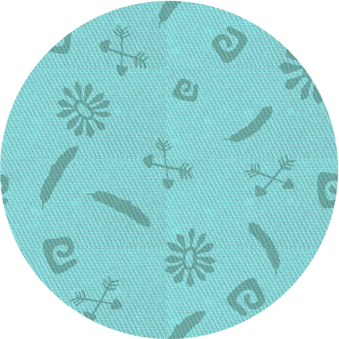 Square Machine Washable Transitional Macaw Blue Green Rug in a Living Room, wshpat2239lblu