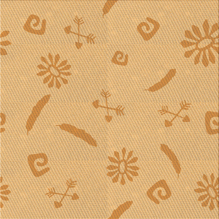 Round Patterned Orange Rug, pat2239org