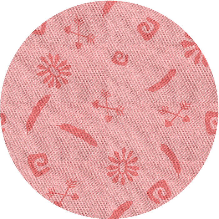 Square Patterned Pastel Pink Rug, pat2239rd