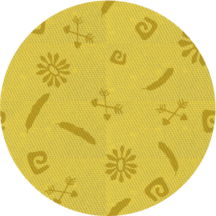 Square Machine Washable Transitional Golden Yellow Rug in a Living Room, wshpat2239yw