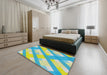 Machine Washable Transitional PaleGreen Rug in a Bedroom, wshpat223