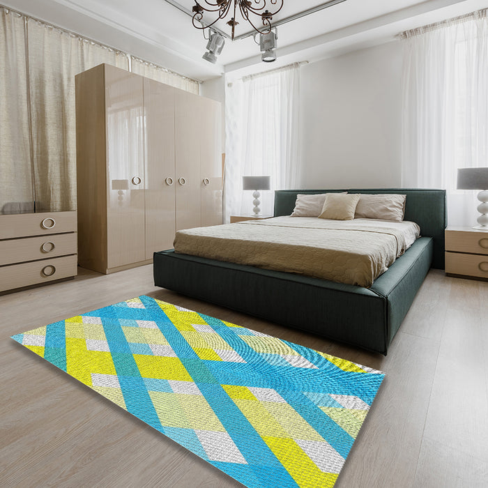 Machine Washable Transitional PaleGreen Rug in a Bedroom, wshpat223