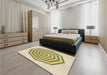 Patterned Sun Yellow Rug in a Bedroom, pat224brn