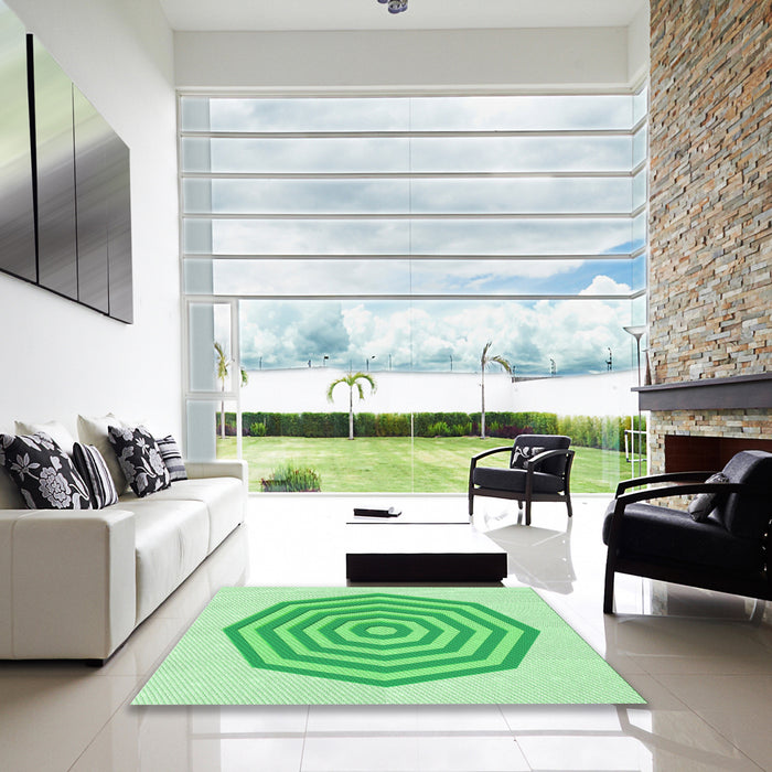 Machine Washable Transitional Green Rug in a Kitchen, wshpat224grn