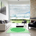 Square Patterned Green Rug in a Living Room, pat224grn