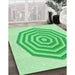 Patterned Green Rug in Family Room, pat224grn