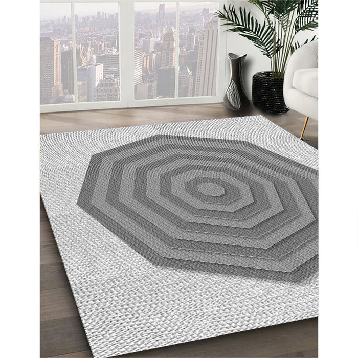 Machine Washable Transitional Gray Rug in a Family Room, wshpat224gry