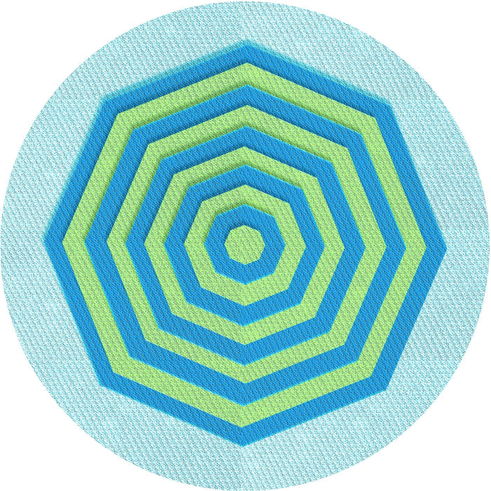 Square Patterned Aquamarine Green Rug, pat224lblu