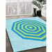 Machine Washable Transitional Aquamarine Green Rug in a Family Room, wshpat224lblu