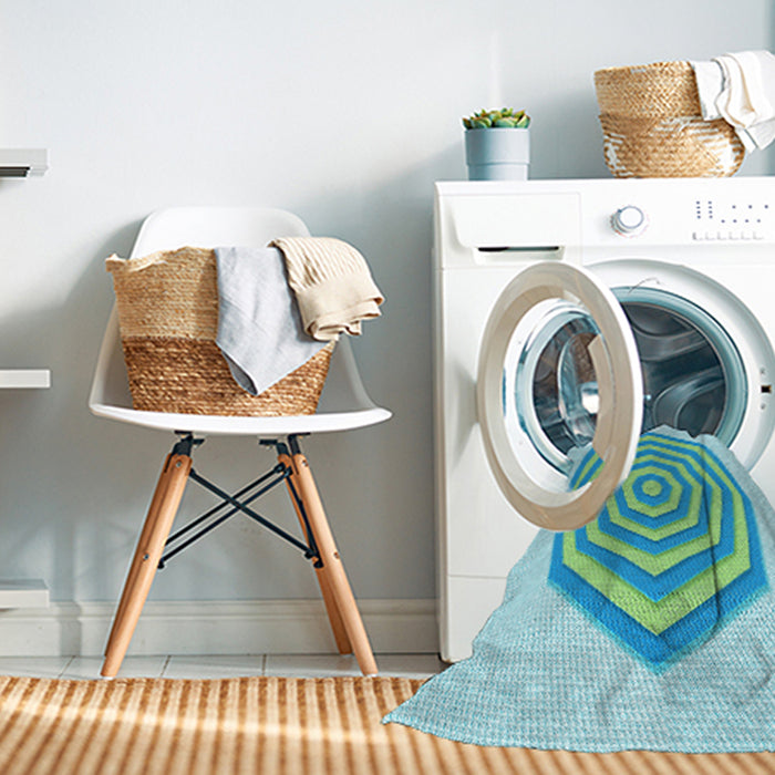 Machine Washable Transitional Aquamarine Green Rug in a Washing Machine, wshpat224lblu