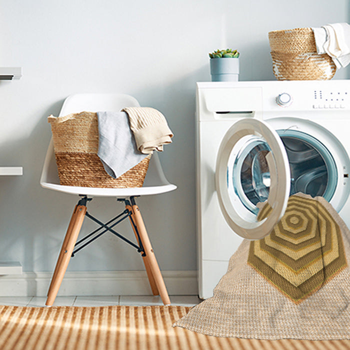 Machine Washable Transitional Sun Yellow Rug in a Washing Machine, wshpat224org