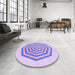 Round Patterned Purple Rug in a Office, pat224pur