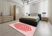 Patterned Pink Rug in a Bedroom, pat224rd