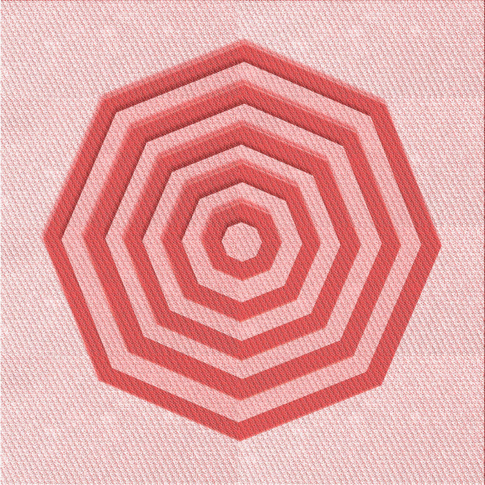 Round Patterned Pink Rug, pat224rd