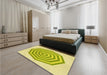 Patterned Green Rug in a Bedroom, pat224yw