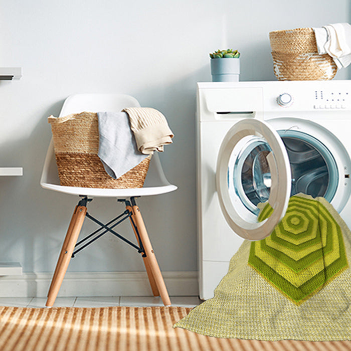 Machine Washable Transitional Green Rug in a Washing Machine, wshpat224yw