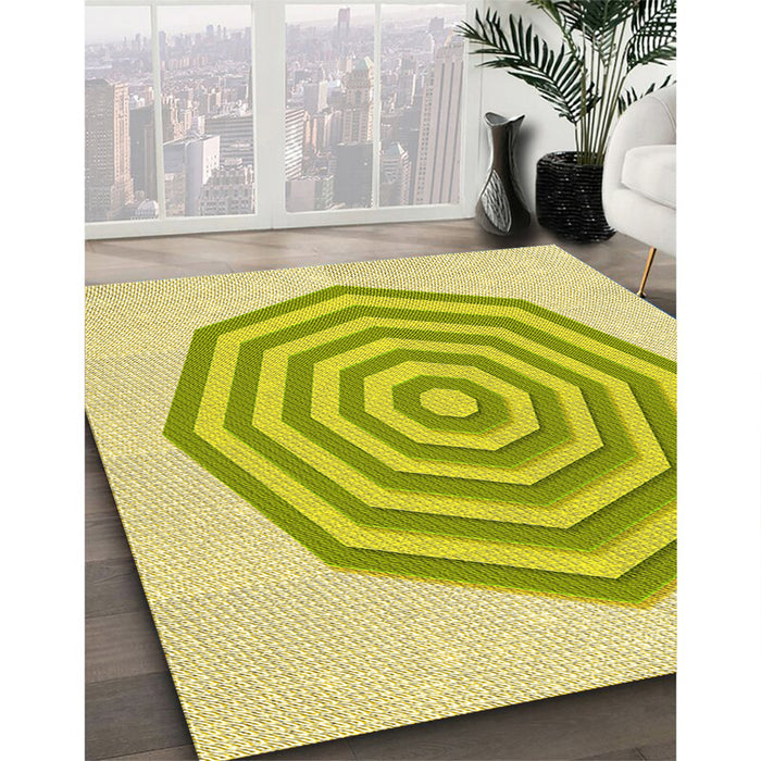 Machine Washable Transitional Green Rug in a Family Room, wshpat224yw