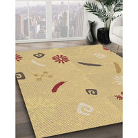 Patterned Caramel Brown Rug, pat2240brn