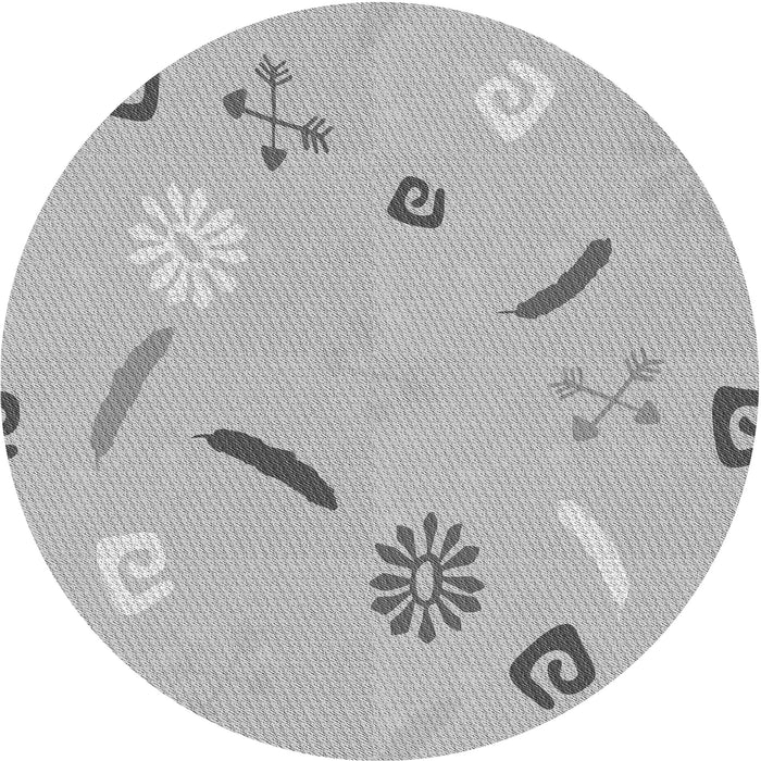 Square Machine Washable Transitional Platinum Silver Gray Rug in a Living Room, wshpat2240gry