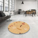 Round Patterned Orange Rug in a Office, pat2240org