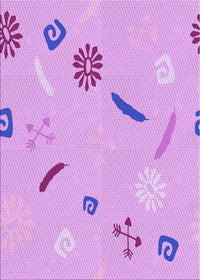 Machine Washable Transitional Purple Rug, wshpat2240pur