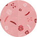 Square Patterned Pink Rug, pat2240rd