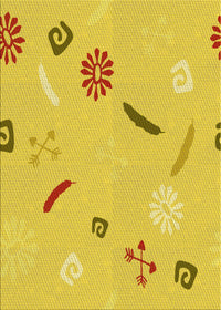 Machine Washable Transitional Golden Yellow Rug, wshpat2240yw