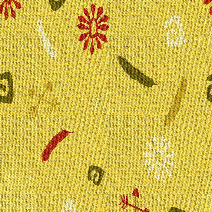 Machine Washable Transitional Golden Yellow Rug, wshpat2240yw