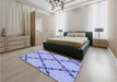 Patterned Pastel Blue Rug in a Bedroom, pat2241blu