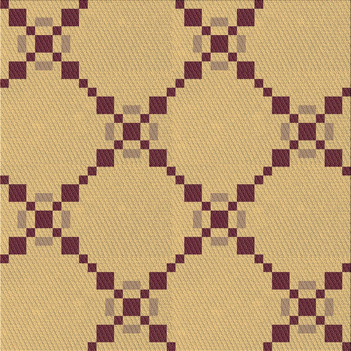 Round Patterned Chrome Gold Yellow Rug, pat2241brn