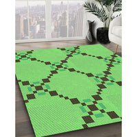 Patterned Emerald Green Rug, pat2241grn