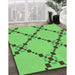 Patterned Emerald Green Rug in Family Room, pat2241grn