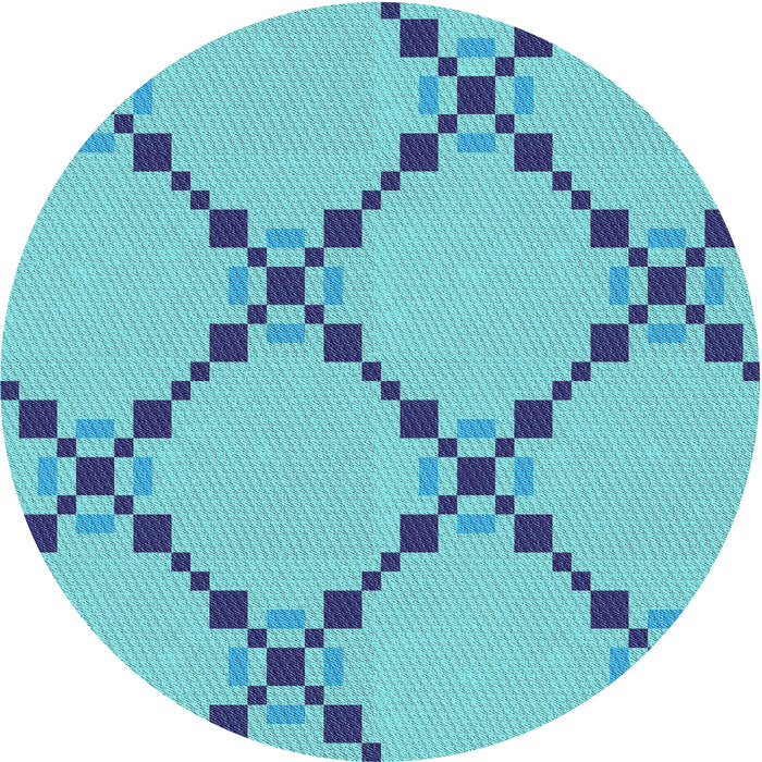 Square Patterned Blue Ivy Blue Rug, pat2241lblu