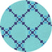 Square Patterned Blue Ivy Blue Rug, pat2241lblu