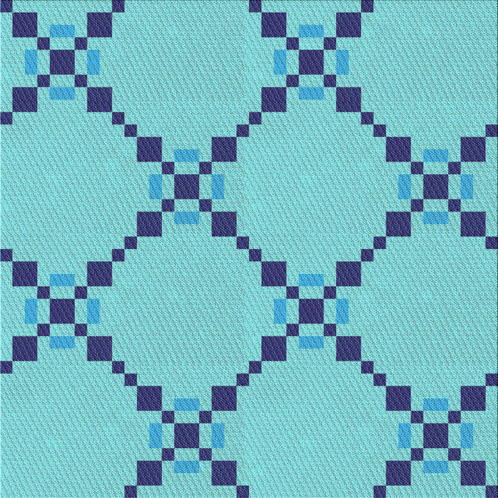 Round Patterned Blue Ivy Blue Rug, pat2241lblu