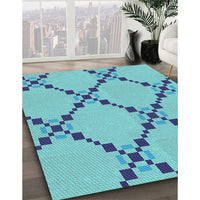 Patterned Blue Ivy Blue Rug, pat2241lblu