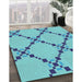 Patterned Blue Ivy Blue Rug in Family Room, pat2241lblu