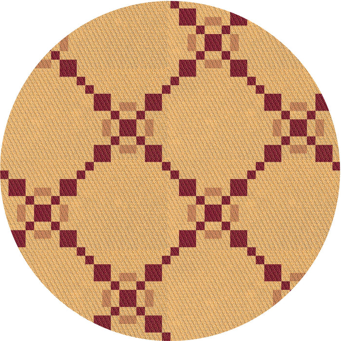 Square Patterned Orange Rug, pat2241org