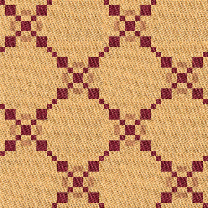 Round Patterned Orange Rug, pat2241org